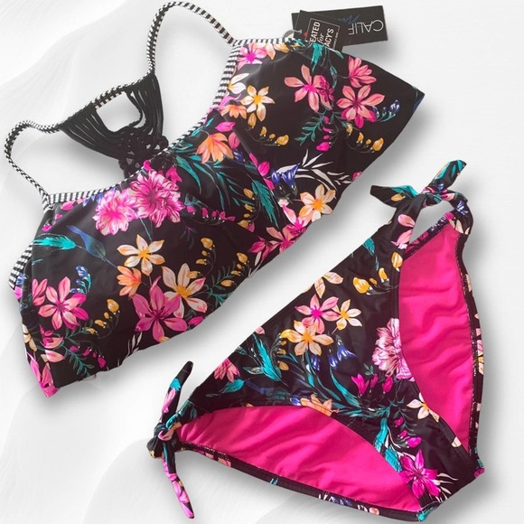 D/DD bikini top | Bikini Sz Medium bottom SET California Waves - Picture 1 of 7